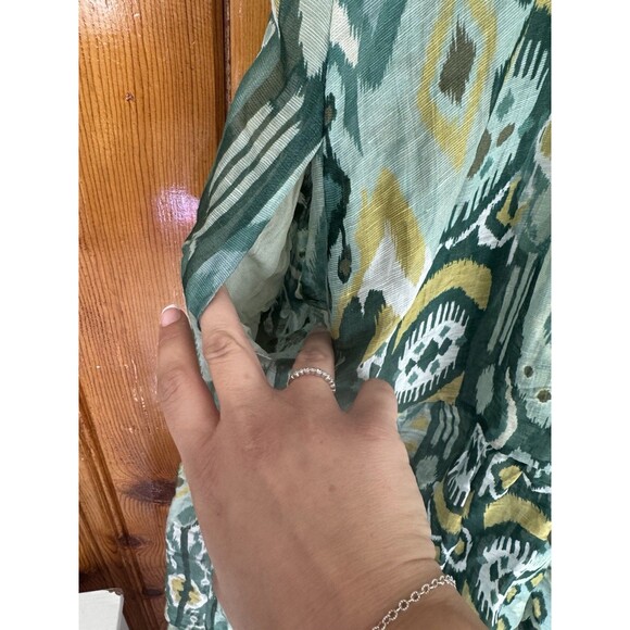 Antonelli Firenze Green Linen Silk Blend Sleeveless Mini Dress Size 40 - Picture 8 of 9